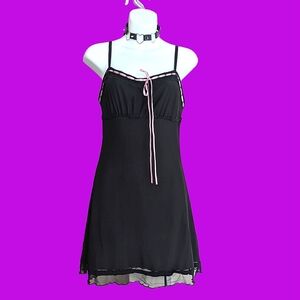 Dolls Kill Horoscopez Black Dress with Pink Ribbon